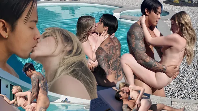 Video Amateur: Invitando a una chica que conocí en Sex-dater a mi casa y la follé junto a la piscina